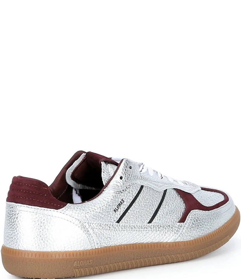 ALOHAS Tb.490 Grain Shimmer Leather Lace Up Sneakers