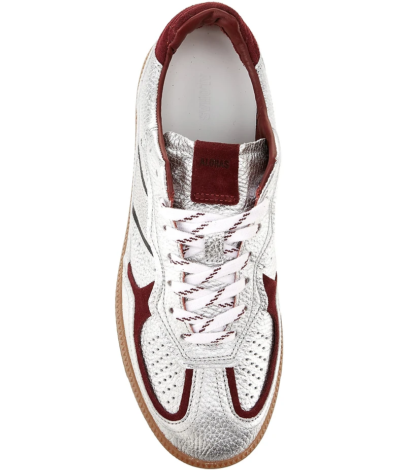 ALOHAS Tb.490 Grain Shimmer Leather Lace Up Sneakers