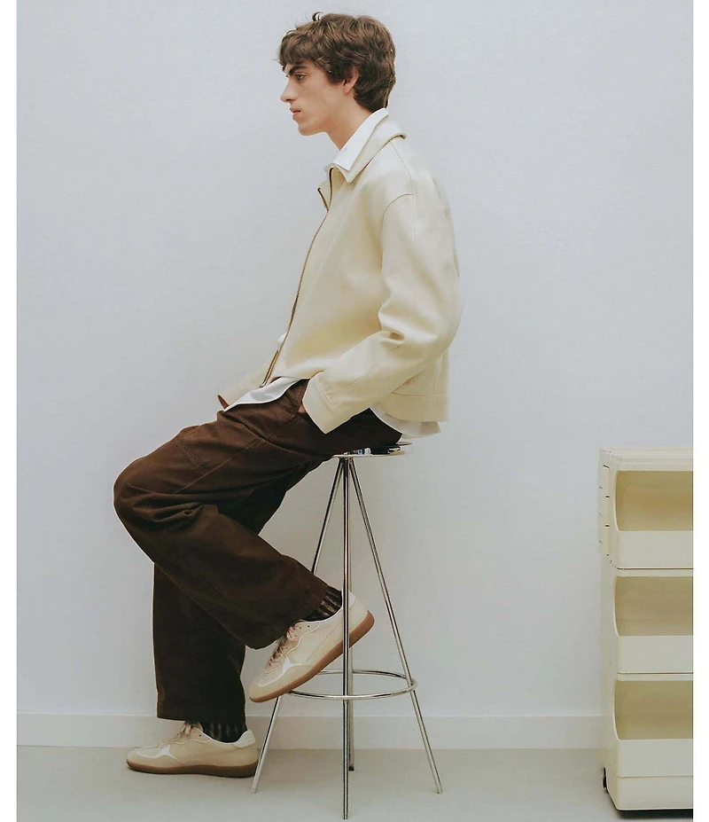 ALOHAS Tb.490 Rife Grain Leather and Suede Lace Up Sneakers