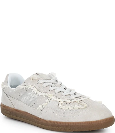 ALOHAS Tb.490 Suede Crochet Lace Trim Detail Sneakers
