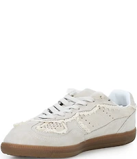 ALOHAS Tb.490 Suede Crochet Lace Trim Detail Sneakers