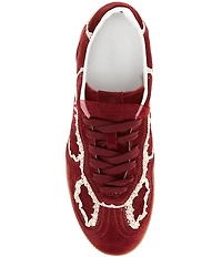ALOHAS Tb.490 Suede Crochet Lace Trim Detail Sneakers