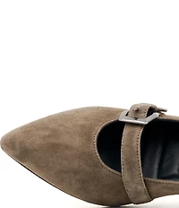 Amalfi Abito Suede Buckle Strap Kitten Heel Pumps