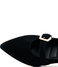 Amalfi Abito Suede Buckle Strap Kitten Heel Pumps