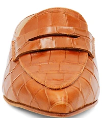 Amalfi Adepto Croco Print Leather Block Heel Mules