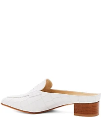 Amalfi Adepto Croco Print Leather Block Heel Mules