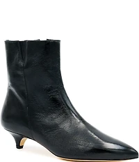 Amalfi Amaretto Patent Leather Kitten Heel Dress Booties