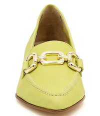 Amalfi Amarone Leather Bit Buckle Block Heel Loafer Pumps