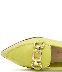 Amalfi Amarone Leather Bit Buckle Block Heel Loafer Pumps