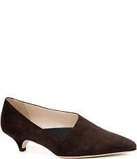 Amalfi Ammit Nubuck Suede Kitten Heel Pumps
