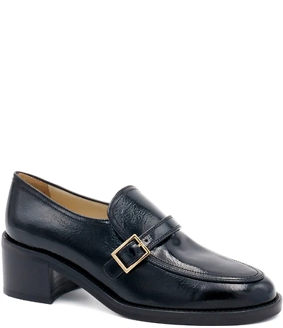 Amalfi Atena Patent Leather Tailored Monk Strap Buckle Hardware Loafers