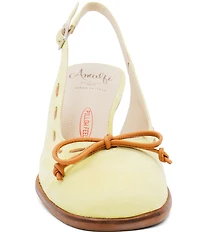 Amalfi Baila Bow Suede Slingback Block Heel Pumps