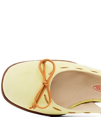 Amalfi Baila Bow Suede Slingback Block Heel Pumps