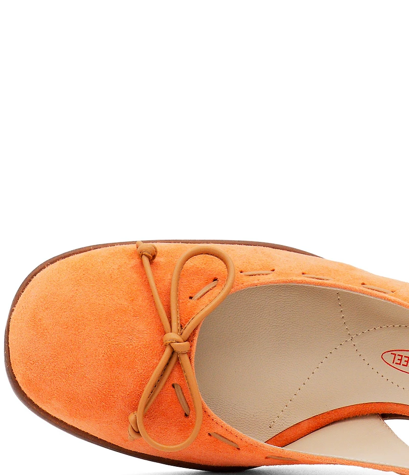 Amalfi Baila Bow Suede Slingback Block Heel Pumps