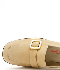 Amalfi Balera Nubuck Monk Strap Buckle Hardware Block Heel Loafer Pumps