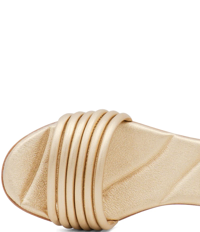 Amalfi Barocco Leather Strappy Ankle Wrap Block Heel Dress Sandals