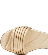 Amalfi Barocco Leather Strappy Ankle Wrap Block Heel Dress Sandals