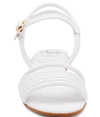 Amalfi Barocco Leather Strappy Ankle Wrap Block Heel Dress Sandals