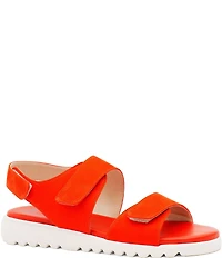 Amalfi Battigia Leather Double Banded Hook-and-Loop Sandals