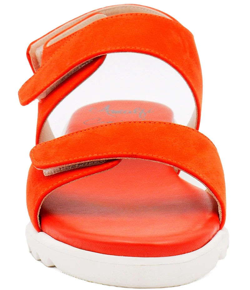 Amalfi Battigia Leather Double Banded Hook-and-Loop Sandals
