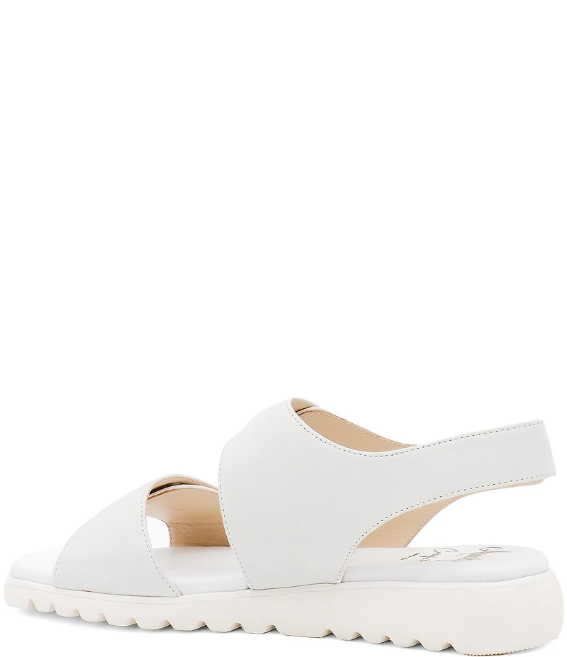 Amalfi Battigia Leather Double Banded Hook-and-Loop Sandals