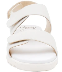 Amalfi Battigia Leather Double Banded Hook-and-Loop Sandals