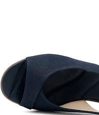 Amalfi Elevato Suede Slingback Peep Toe Block Heel Dress Sandals