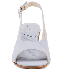 Amalfi Elevato Suede Slingback Peep Toe Block Heel Dress Sandals