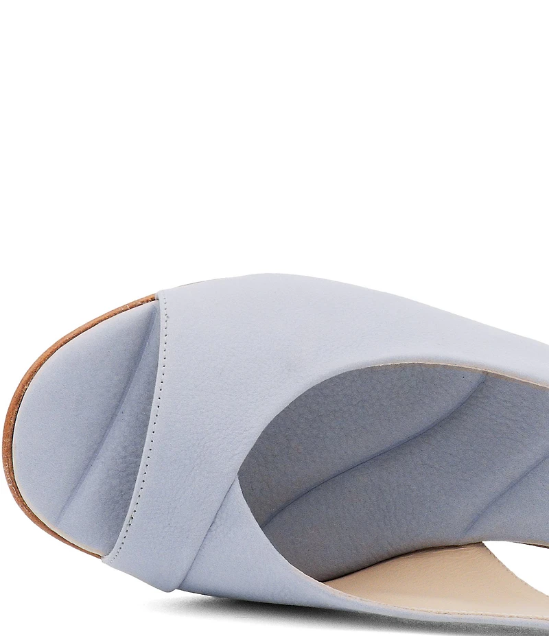 Amalfi Elevato Suede Slingback Peep Toe Block Heel Dress Sandals