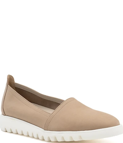 Amalfi Ella Suede Lug Sole Slip On Wedge Loafers