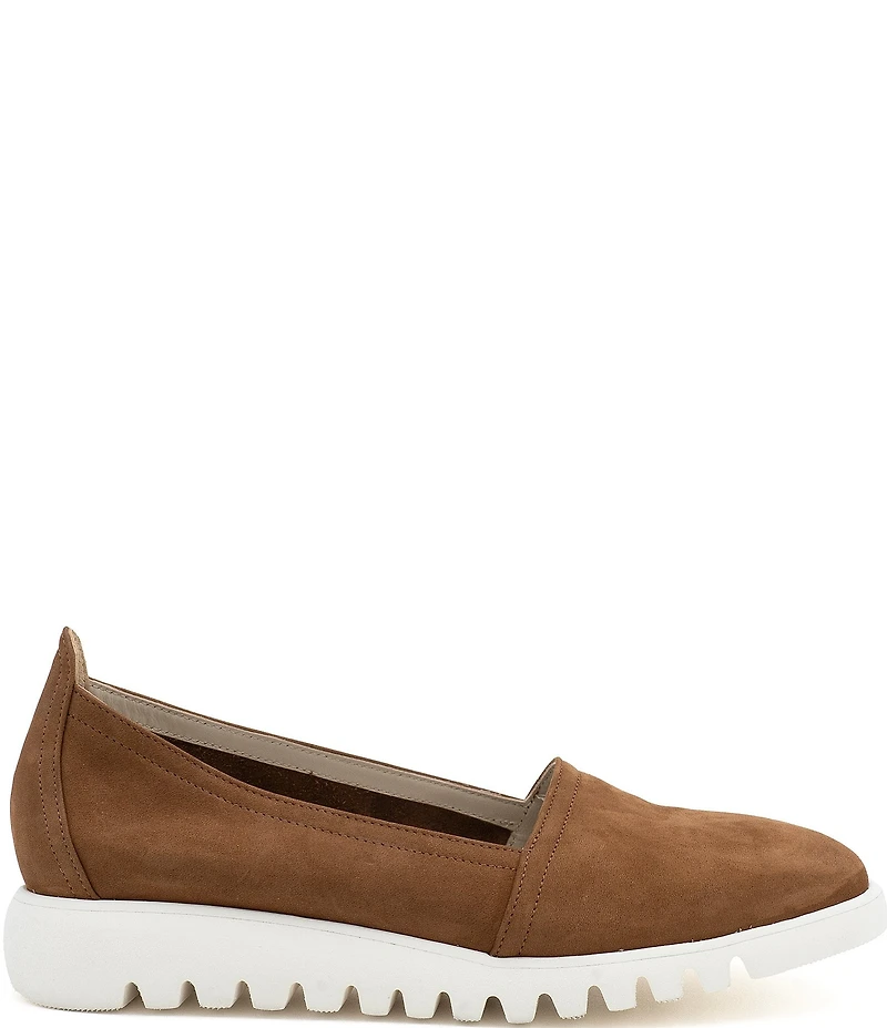 Amalfi Ella Suede Lug Sole Slip On Wedge Loafers