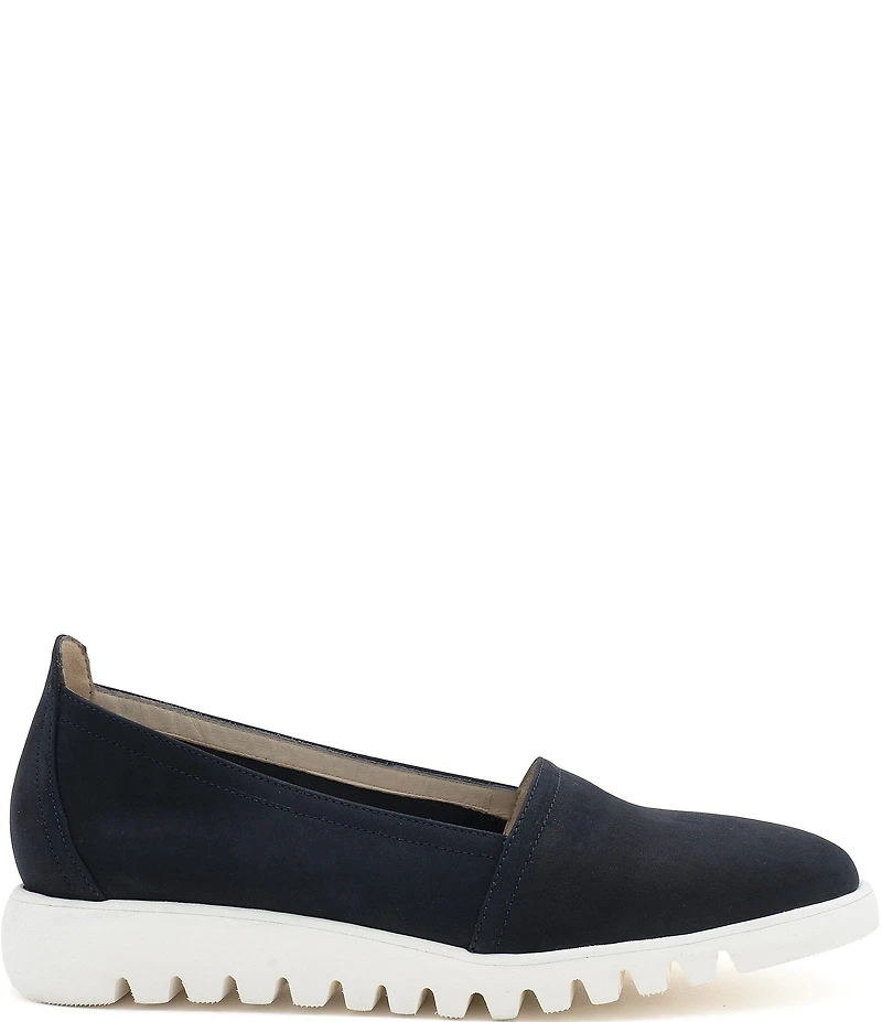 Amalfi Ella Suede Lug Sole Slip On Wedge Loafers