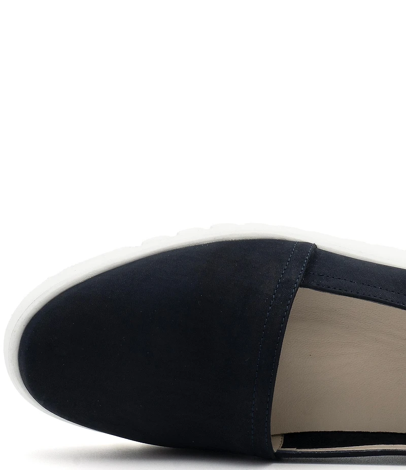 Amalfi Ella Suede Lug Sole Slip On Wedge Loafers
