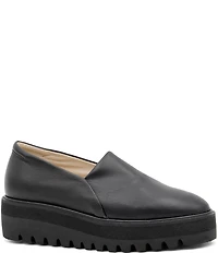 Amalfi Enfasi Leather Lugged Platform Slip On Loafers