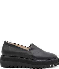 Amalfi Enfasi Leather Lugged Platform Slip On Loafers