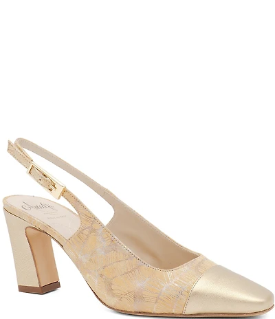 Amalfi Falasco Leather Cap Toe Slingback Pumps