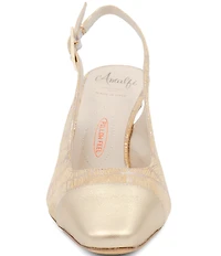 Amalfi Falasco Leather Cap Toe Slingback Pumps