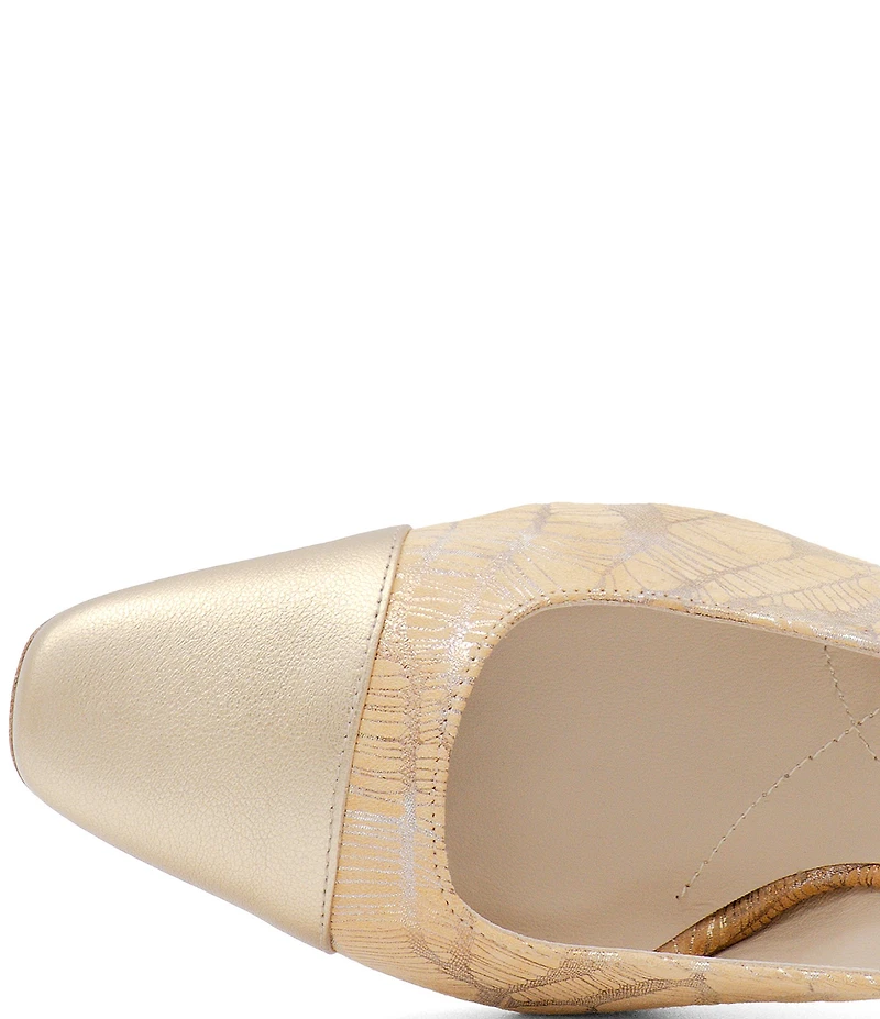 Amalfi Falasco Leather Cap Toe Slingback Pumps