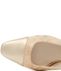 Amalfi Falasco Leather Cap Toe Slingback Pumps