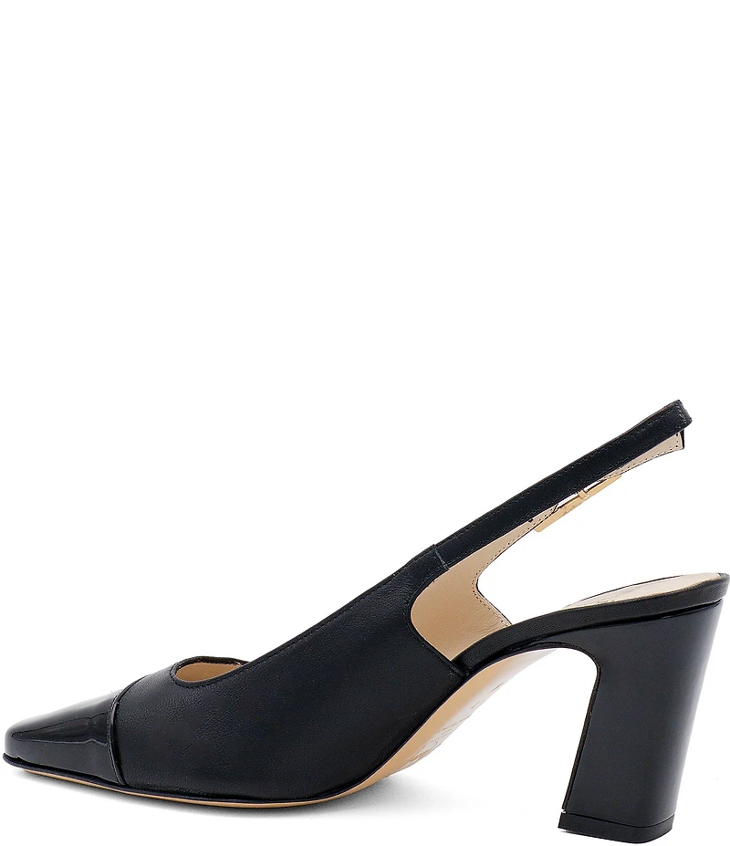 Amalfi Falasco Leather Cap Toe Slingback Pumps