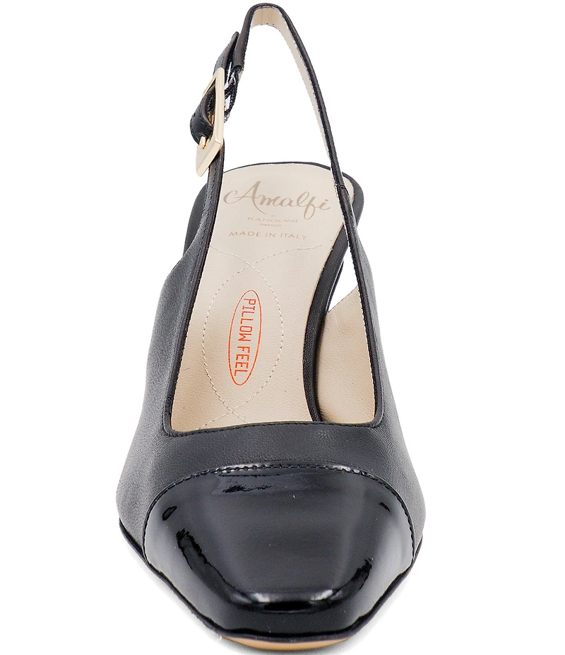 Amalfi Falasco Leather Cap Toe Slingback Pumps