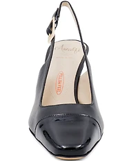 Amalfi Falasco Leather Cap Toe Slingback Pumps