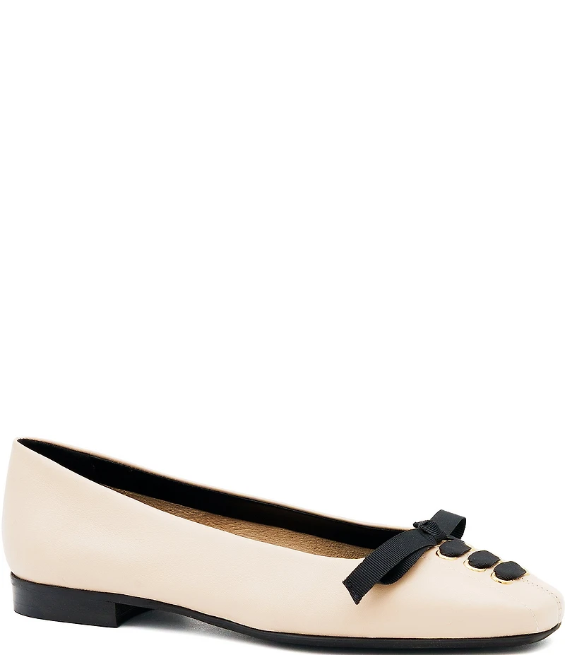 Amalfi Giacomino Leather Laced Bow Dress Flats