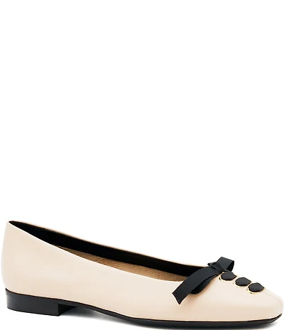 Amalfi Giacomino Leather Laced Bow Dress Flats