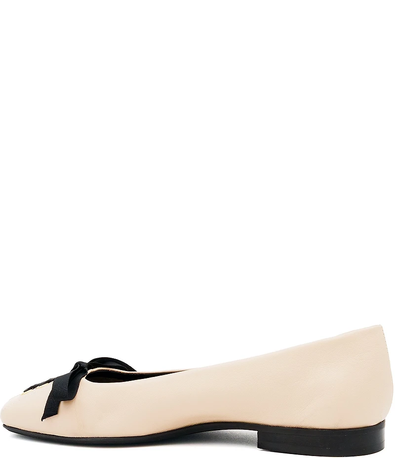 Amalfi Giacomino Leather Laced Bow Dress Flats