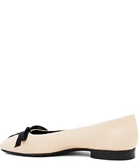 Amalfi Giacomino Leather Laced Bow Dress Flats