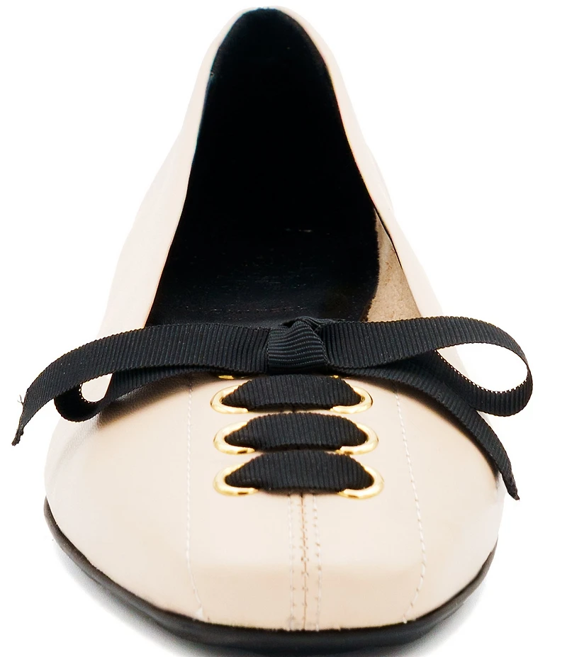 Amalfi Giacomino Leather Laced Bow Dress Flats