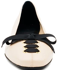 Amalfi Giacomino Leather Laced Bow Dress Flats