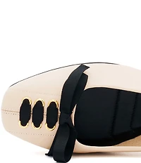 Amalfi Giacomino Leather Laced Bow Dress Flats