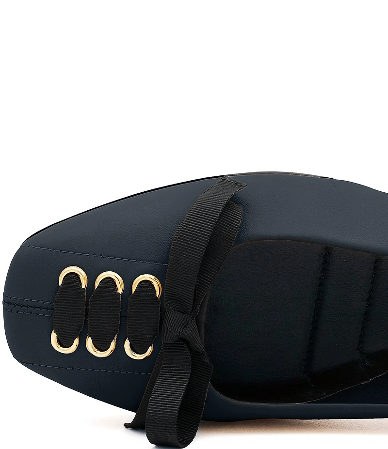 Amalfi Giacomino Leather Laced Bow Dress Flats